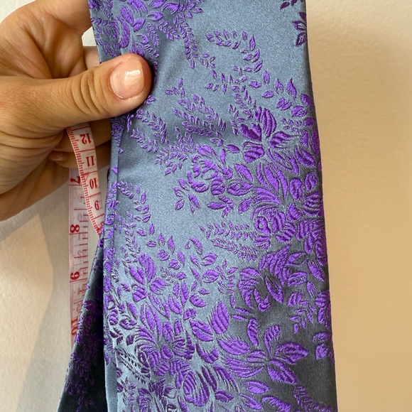 Duchamp Purple and Silver Silk Tie - Picture 8 of 8